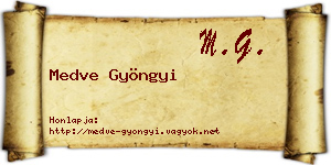 Medve Gyöngyi névjegykártya